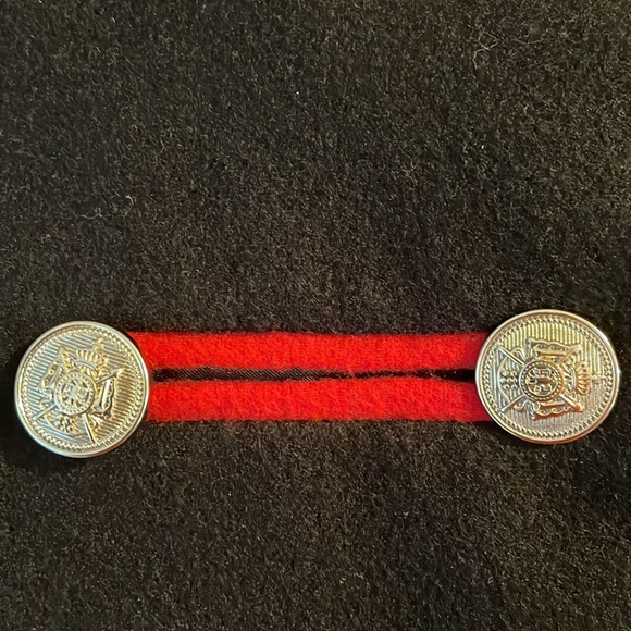 ROTHSCHILD Coat Navy Red Double Breasted Gold Buttons Pockets Lined EC! Sz 7/8 - Picture 6 of 13